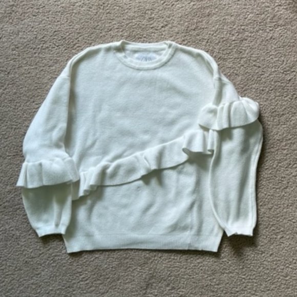 Zara Girls' White Sweater - Picture 1 of 2